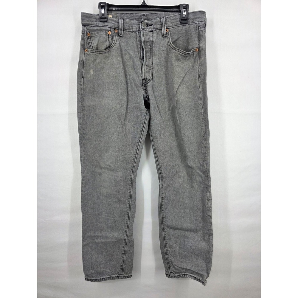 Levis Premium 501 93 Straight Jeans Mens 32x30 Grey Denim Button Fly